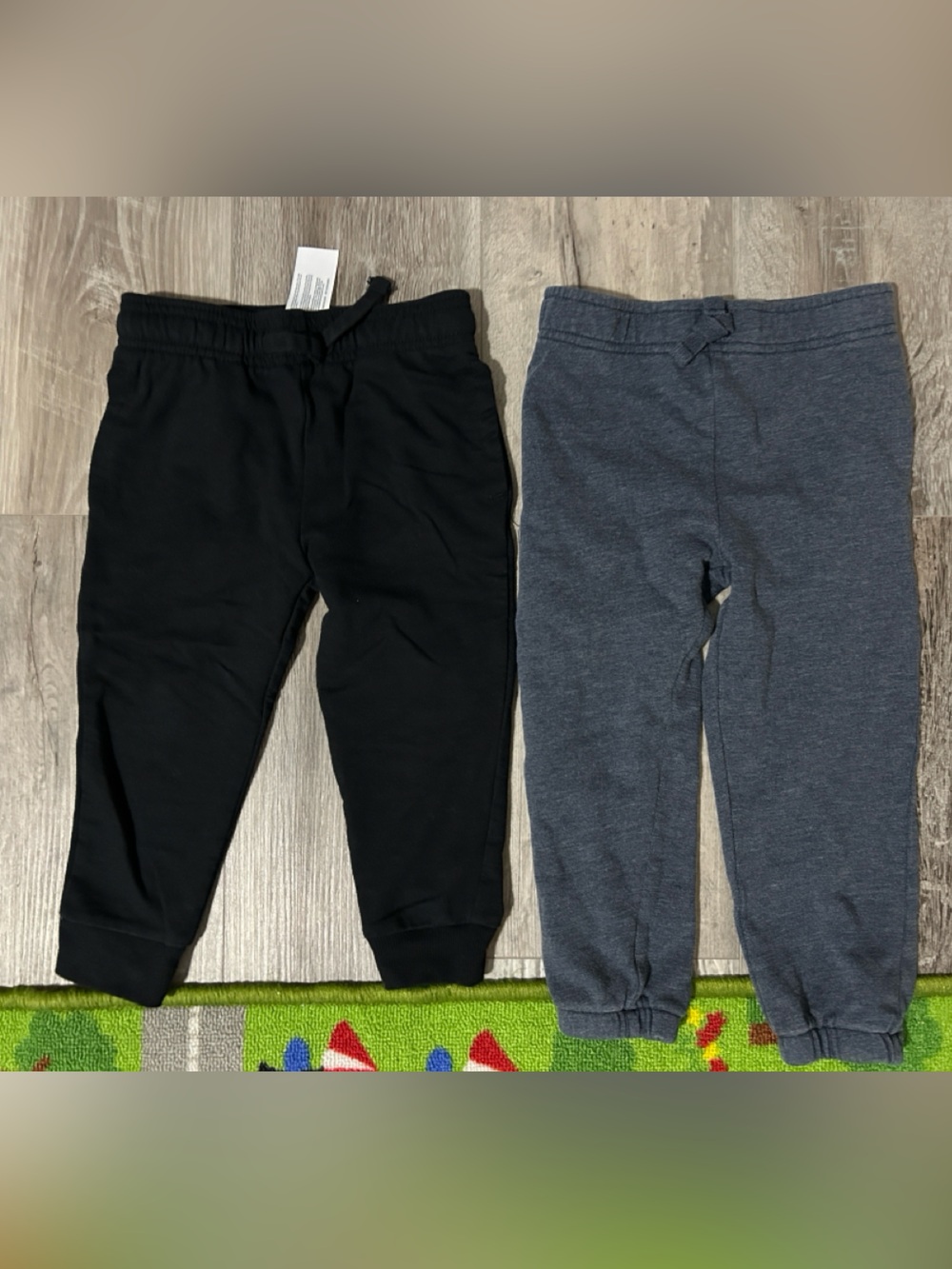Kids Black and Navy Jogger Pants - 2 Pairs 3T